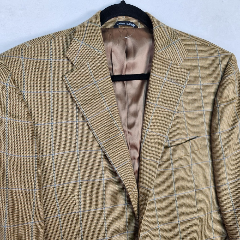 Zanieri Blazer Sport Coat 40L Lanificio Campore 3 Roll 2 Plaid Silk Wool Italy - Picture 2 of 14